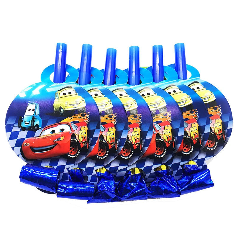 6 Sifflets de Fête Cars "Langue de Belle-Mère"