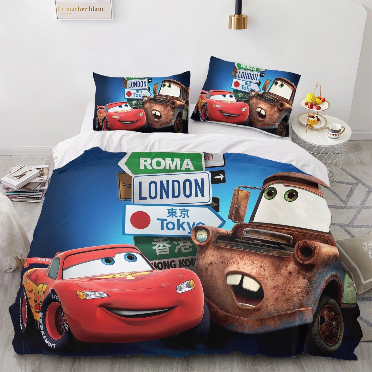 Parure de Lit Cars - Martin et McQueen en Voyage