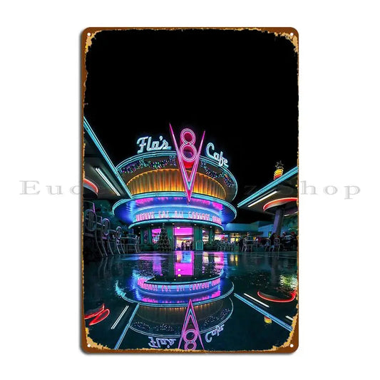 Plaque Décorative Cars en Métal - Flo's V8 Cafe