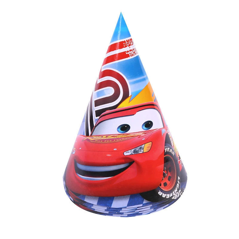 Déco Anniversaire Cars - 6 Chapeaux Carton