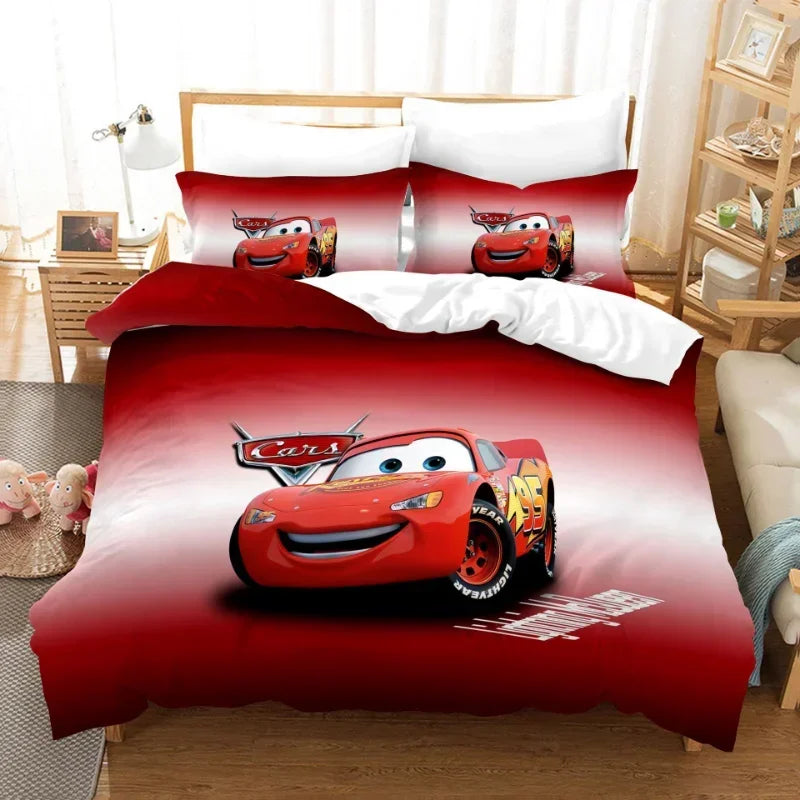 thumbnail image 2 of Cars Lightning McQueen Queen Size Bed Quilt Cover Set – Polyester Multicolour 2 of 6
