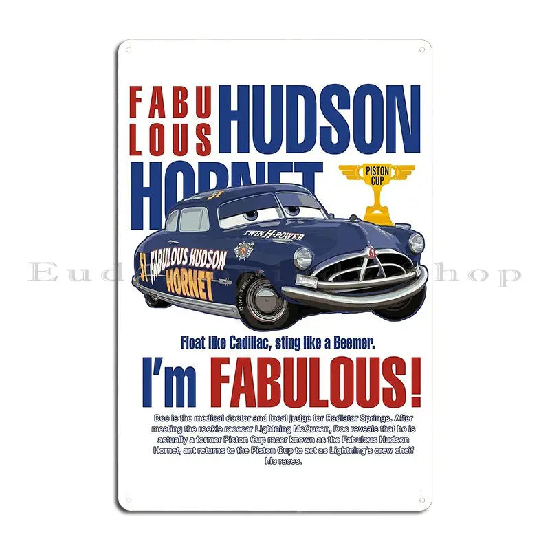 Plaque Décorative Cars en Métal - I'm Fabulous Hudson Hornet