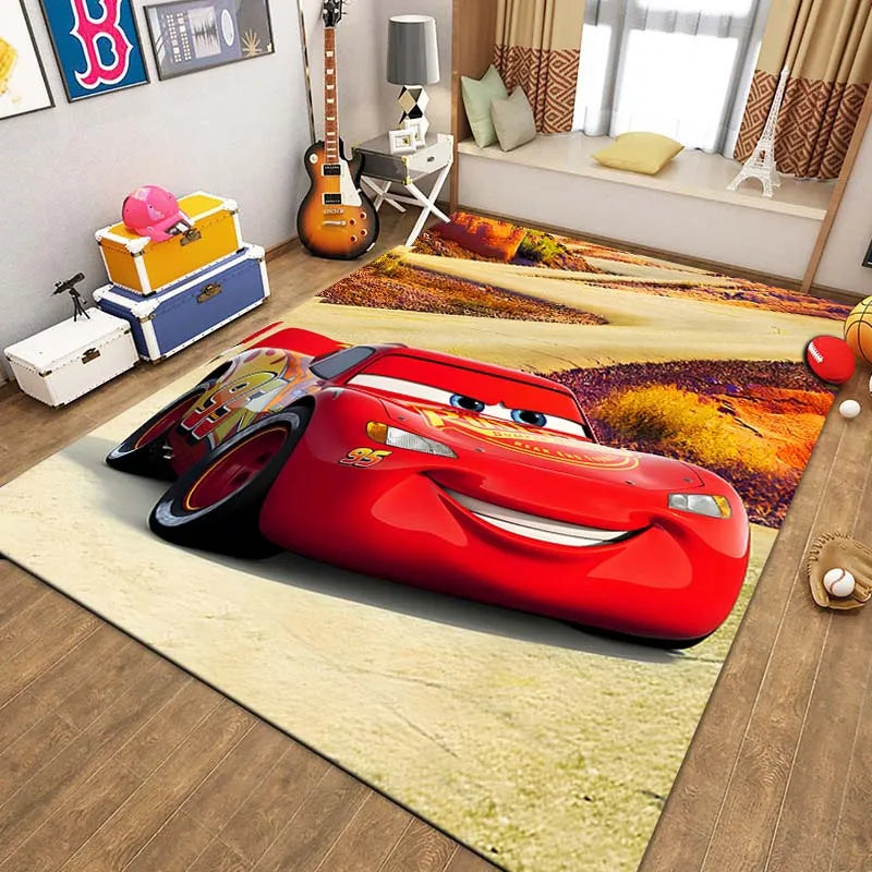Tapis Cars McQueen sur Route Sinueuse