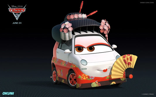 Okuni dans Cars 2 : La Geisha Automobile Orange de Pixar
