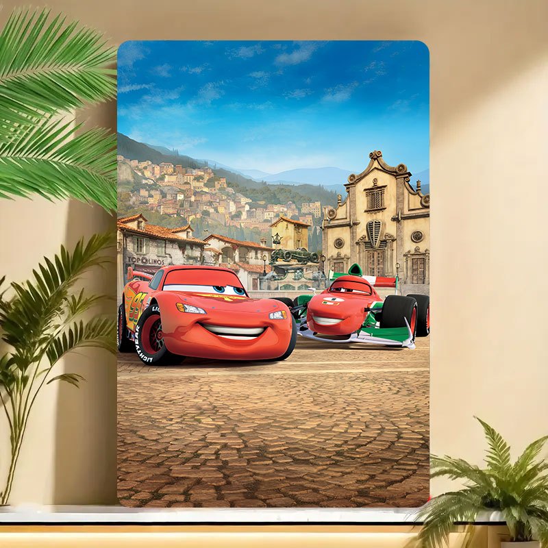 Plaque Decorative Cars en Metal - McQueen et Francesco en Italie