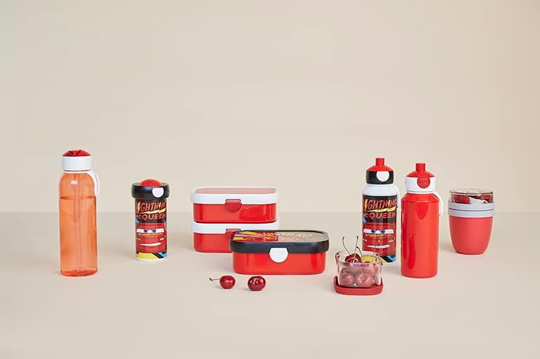 Botella de agua de Cars 3 con forma de bicicleta: McQueen, Tormenta y Cruz