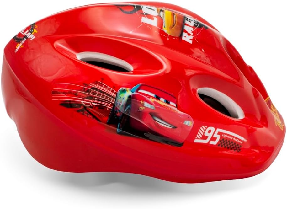 Casco de bicicleta rojo de Cars - Rayo McQueen, Cruz y Storm