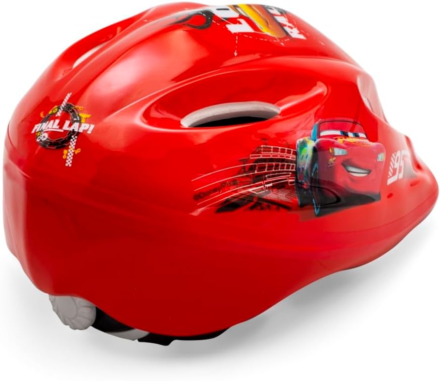Casco de bicicleta rojo de Cars - Rayo McQueen, Cruz y Storm