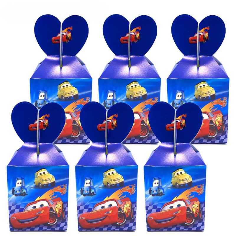 6 Boîtes à Bonbons Carton Anniversaire Cars