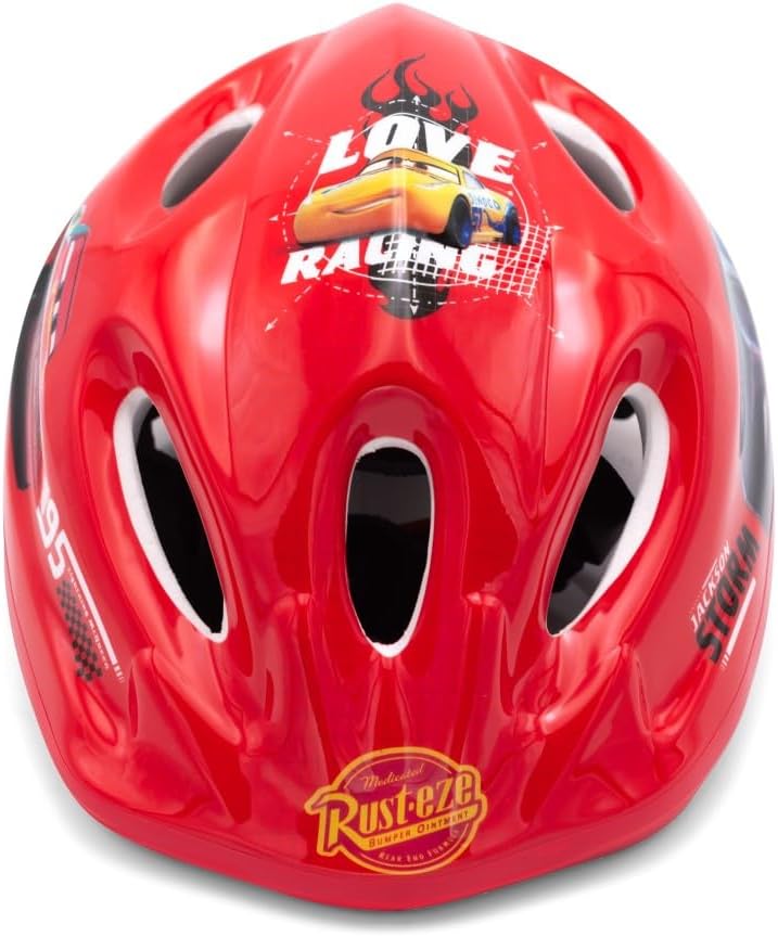 Casco de bicicleta rojo de Cars - Rayo McQueen, Cruz y Storm