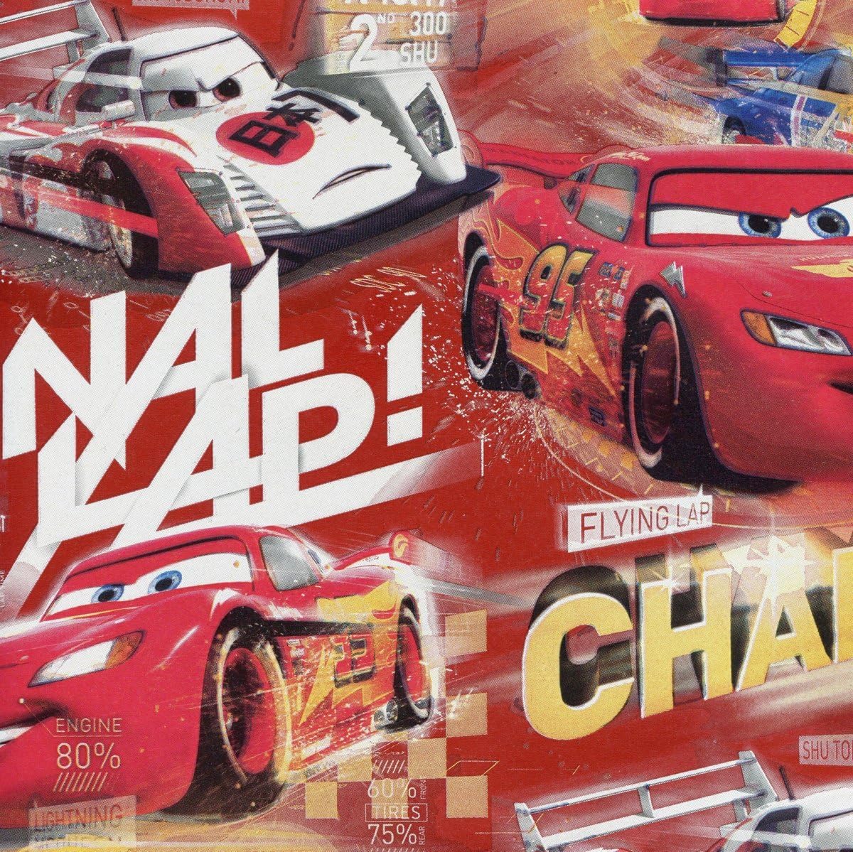 Papier D'Emballage Cadeau Cars Flash McQueen