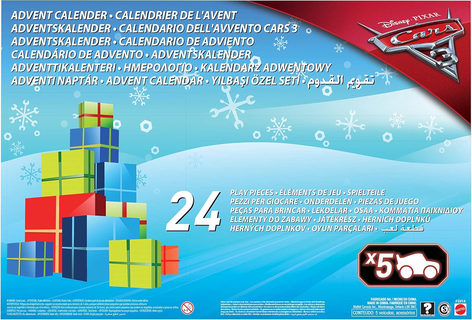 Calendrier de L'Avent Cars 3