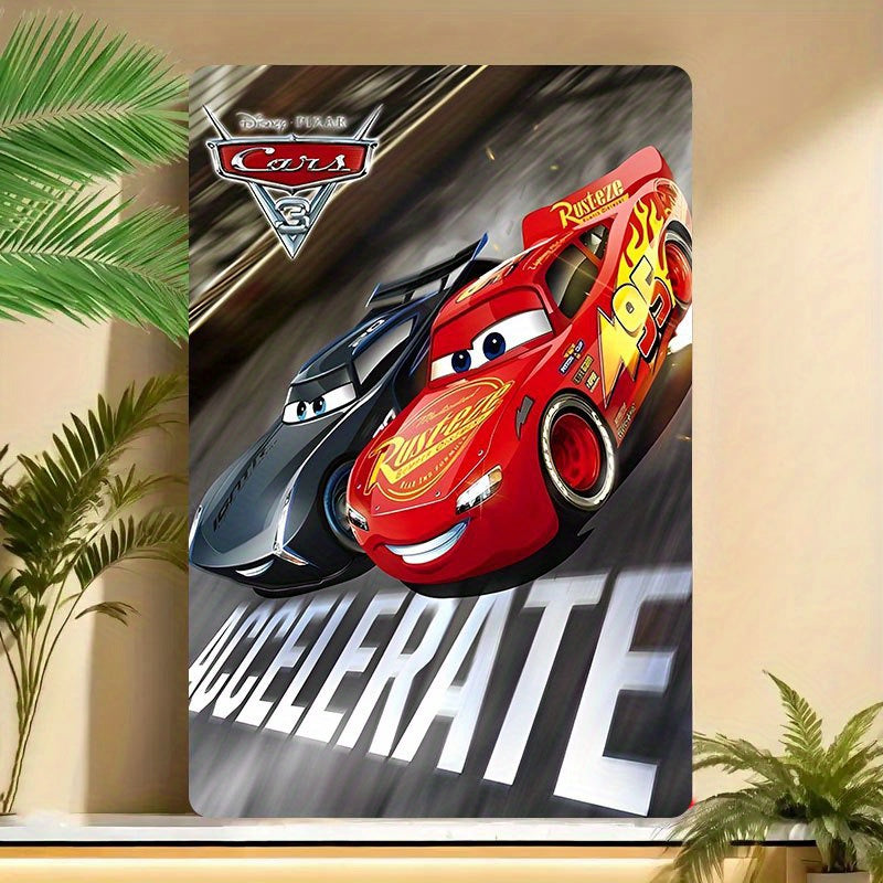 Plaque Decorative Cars en Métal - McQueen vs Storm