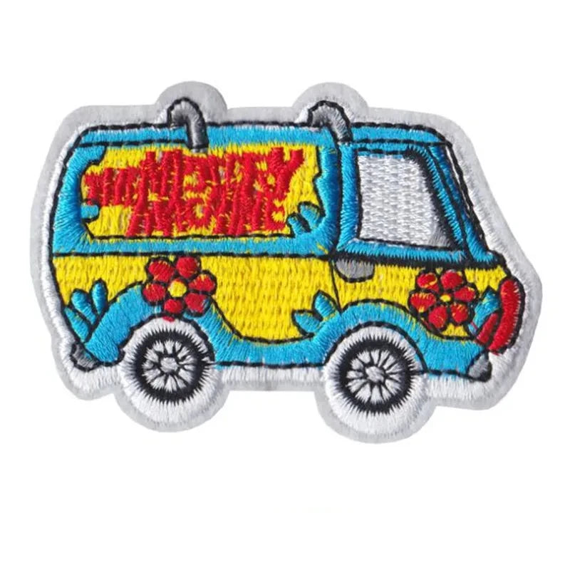 Patch Cars Van Bleu et Jaune 7.1x5.4cm