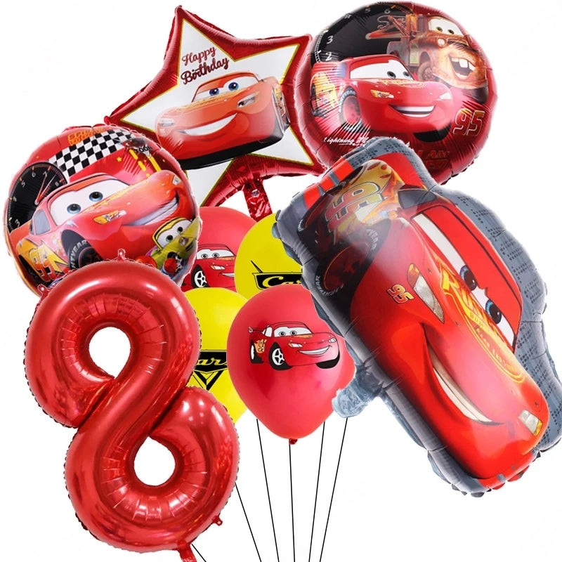 Ballon D'anniversaire Cars Flash McQueen - 25 modèles 9 ballons pour 8 ans