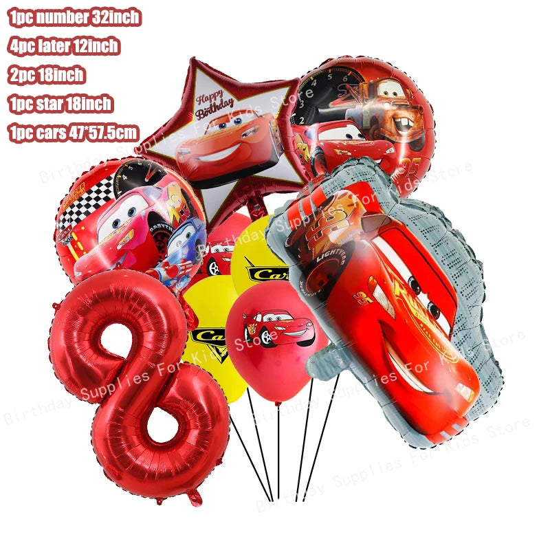 Kit Complet Anniversaire Cars Ballon 8 - 9 pièces