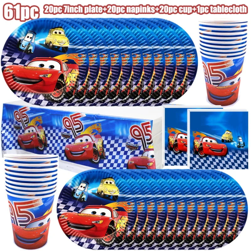 Kit Complet Anniversaire Cars Mix 61 pièces