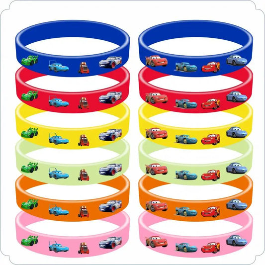 Lot 12 Bracelets Cars en Silicone