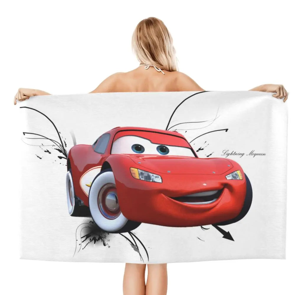 Serviette de Plage Cars Blanche Flash McQueen