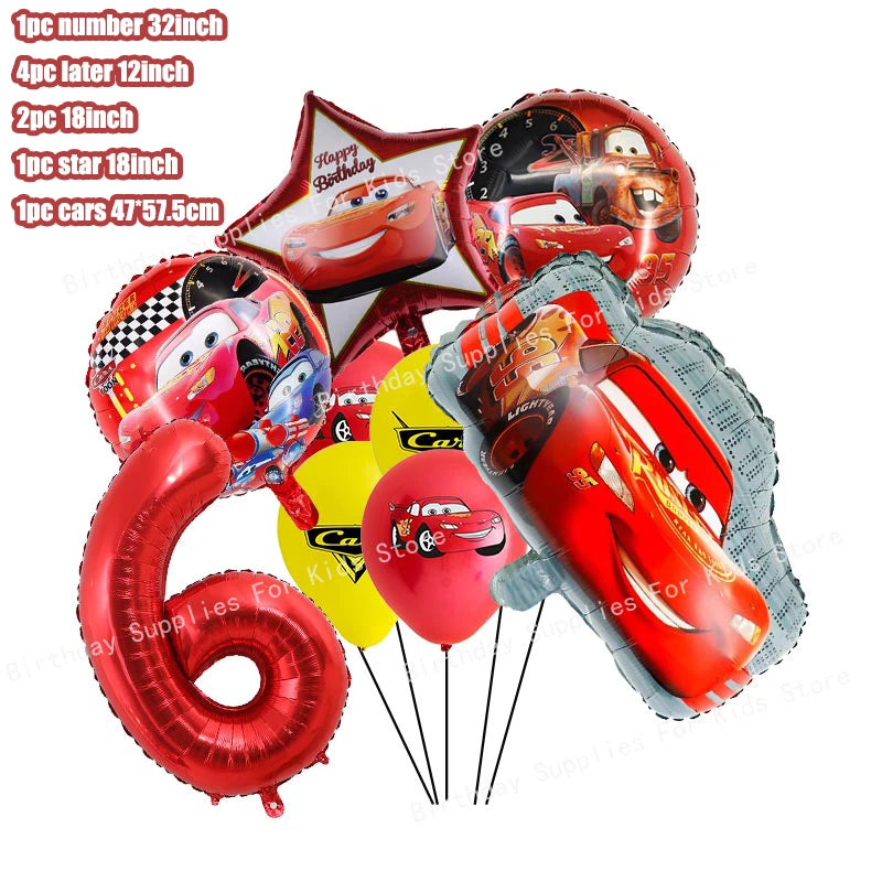 Kit Complet Anniversaire Cars Ballon 6 - 9 pièces