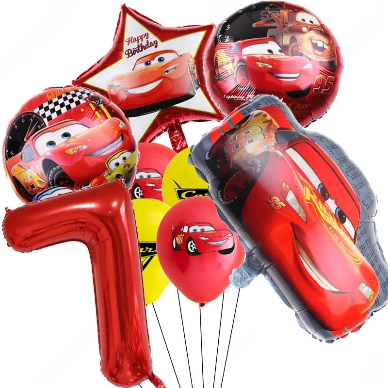 Ballon D'anniversaire Cars Flash McQueen - 25 modèles 9 ballons pour 7 ans