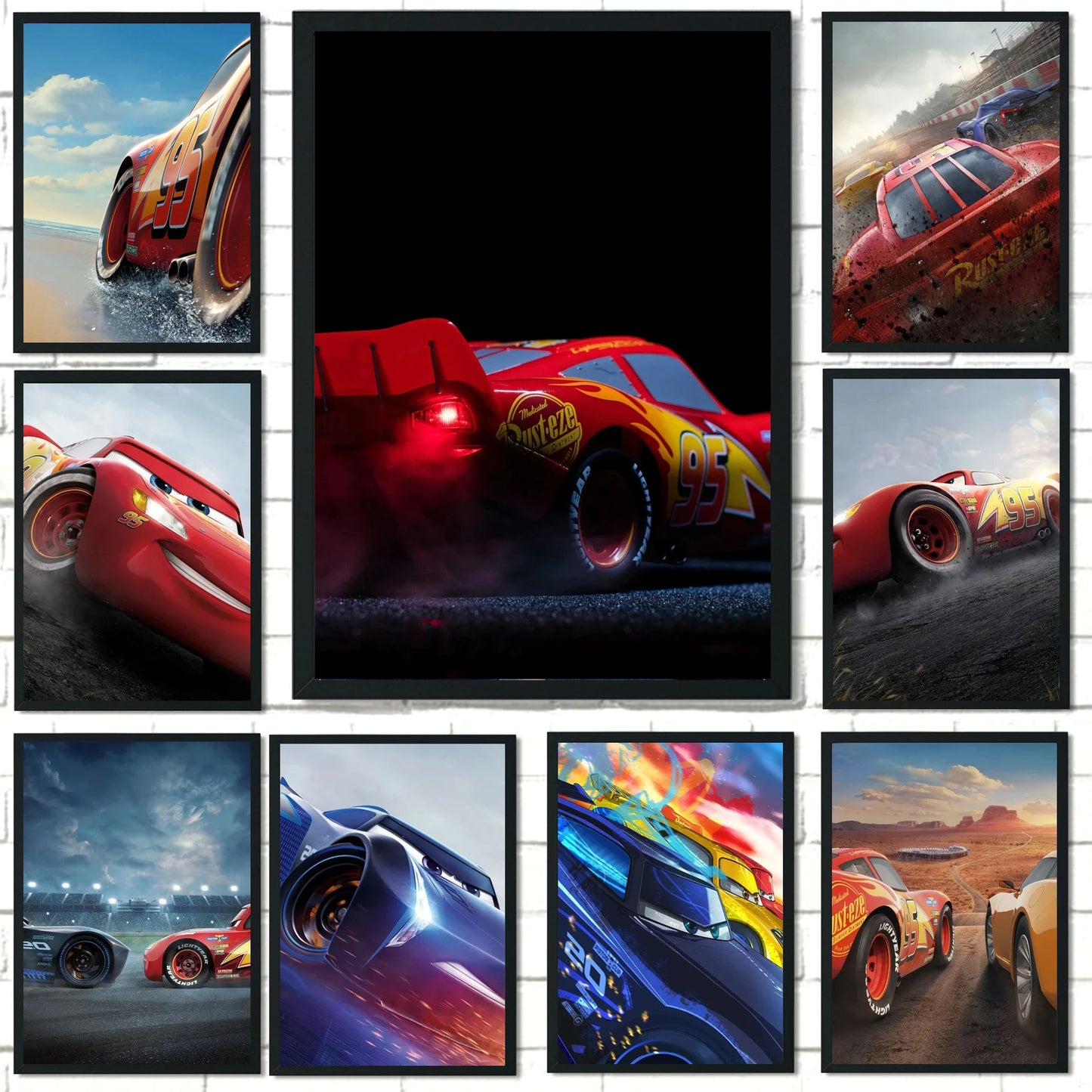 Poster Cars Flash McQueen Vue Trois Quart Arrière