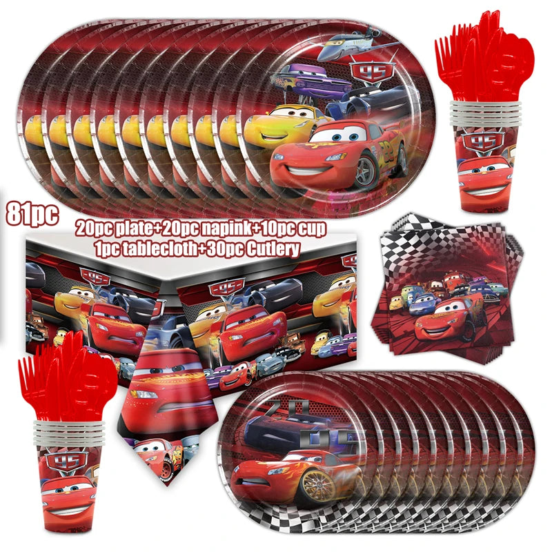 Kit Complet Anniversaire Cars Mix 81 pièces