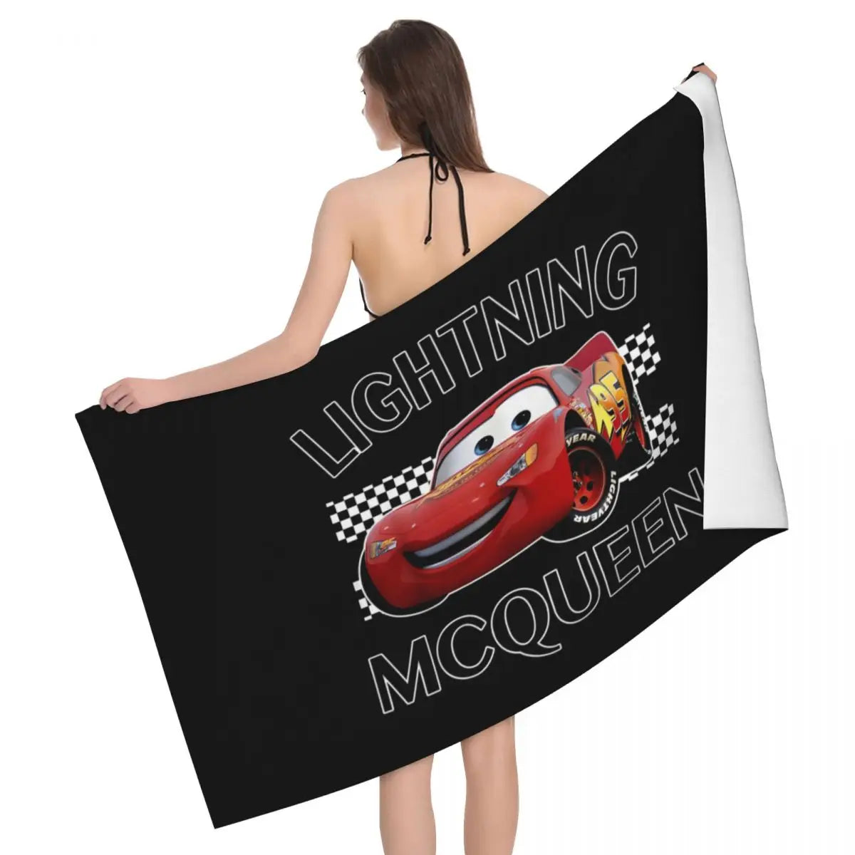 Serviette de Plage Cars Noire 130x80cm