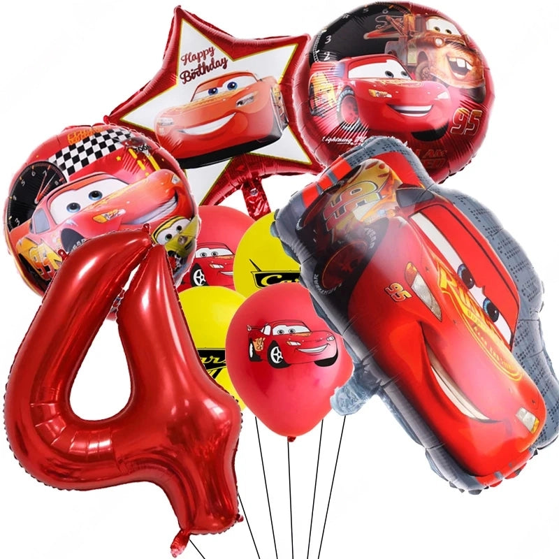 Ballon D'anniversaire Cars Flash McQueen - 25 modèles 9 ballons pour 4 ans