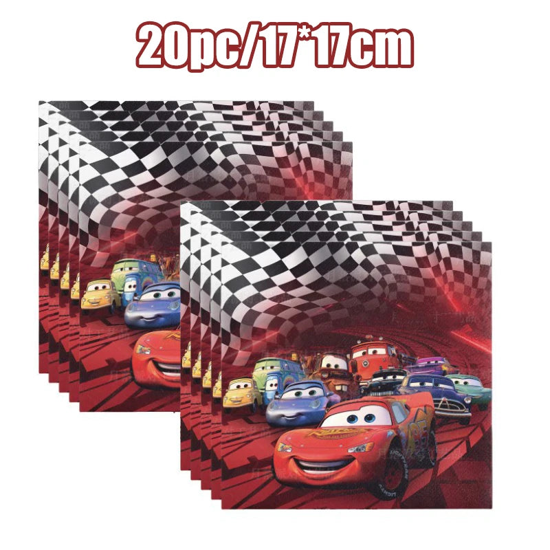 Kit Complet Anniversaire Cars Serviette 2 - 20 pièces