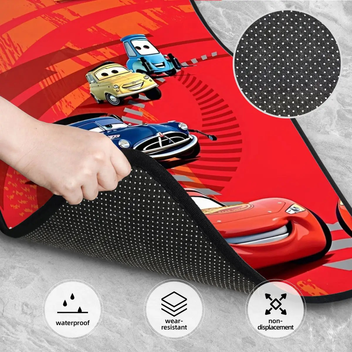 Tapis de Sol Cars pour Voiture - Team Lightning McQueen 95