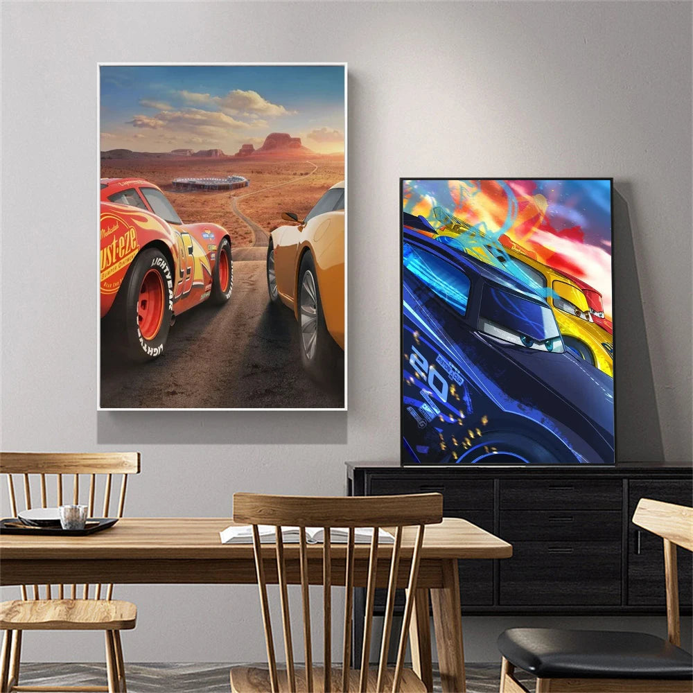 Poster Cars Flash McQueen Vue Trois Quart Arrière