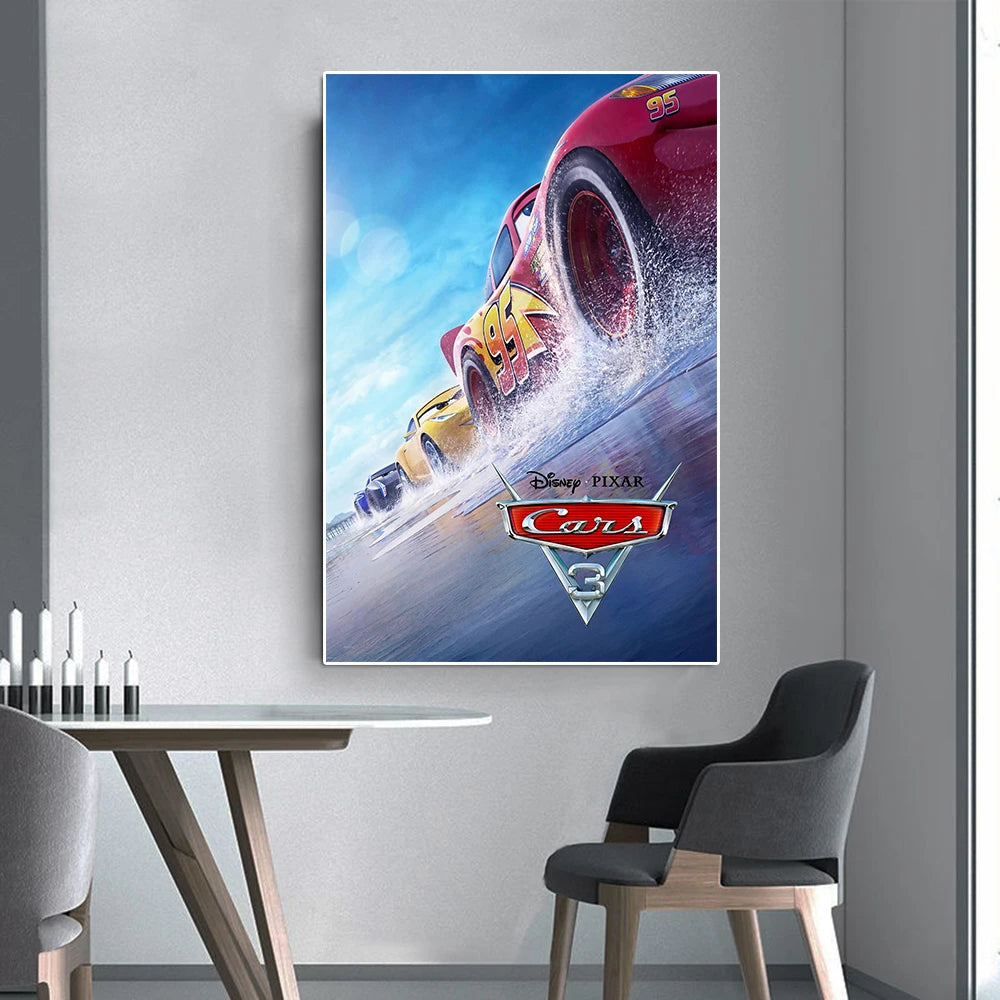 Poster Cars McQueen en Course de Nuit