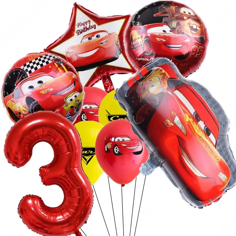 Ballon D'anniversaire Cars Flash McQueen - 25 modèles 9 ballons pour 3 ans