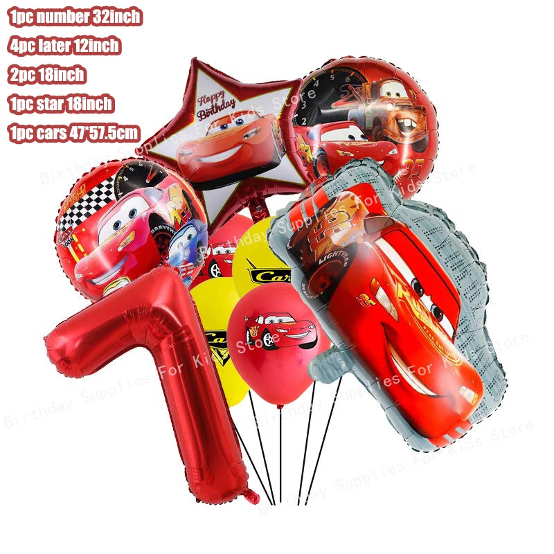 Kit Complet Anniversaire Cars Ballon 7 - 9 pièces