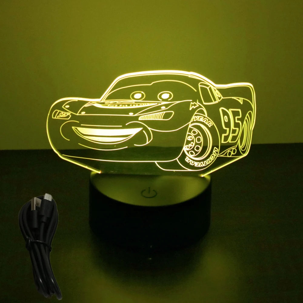 Lampe Cars Flash McQueen Socle Noir