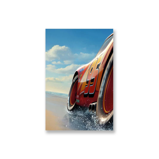 Poster Cars McQueen Roule sur la Plage