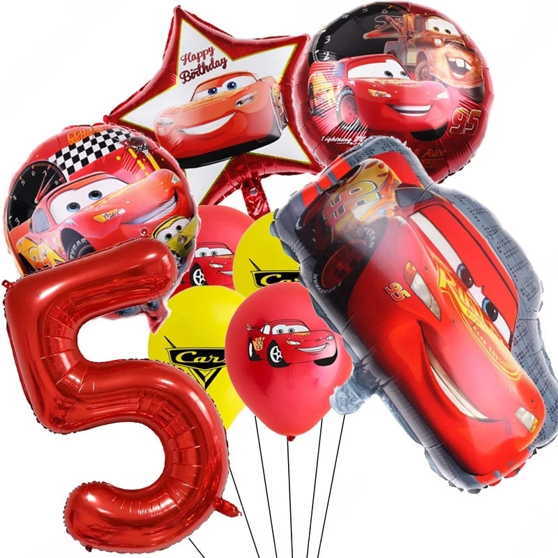 Ballon D'anniversaire Cars Flash McQueen - 25 modèles 9 ballons pour 5 ans