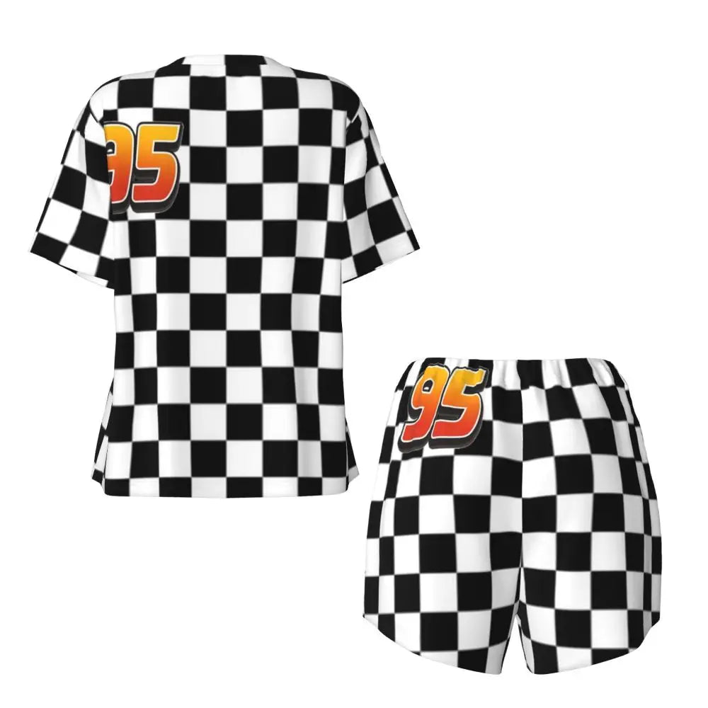 Pyjama Cars Femme - Drapeau de Course et Numéro 95