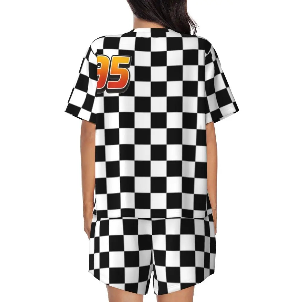 Pyjama Cars Femme - Drapeau de Course et Numéro 95