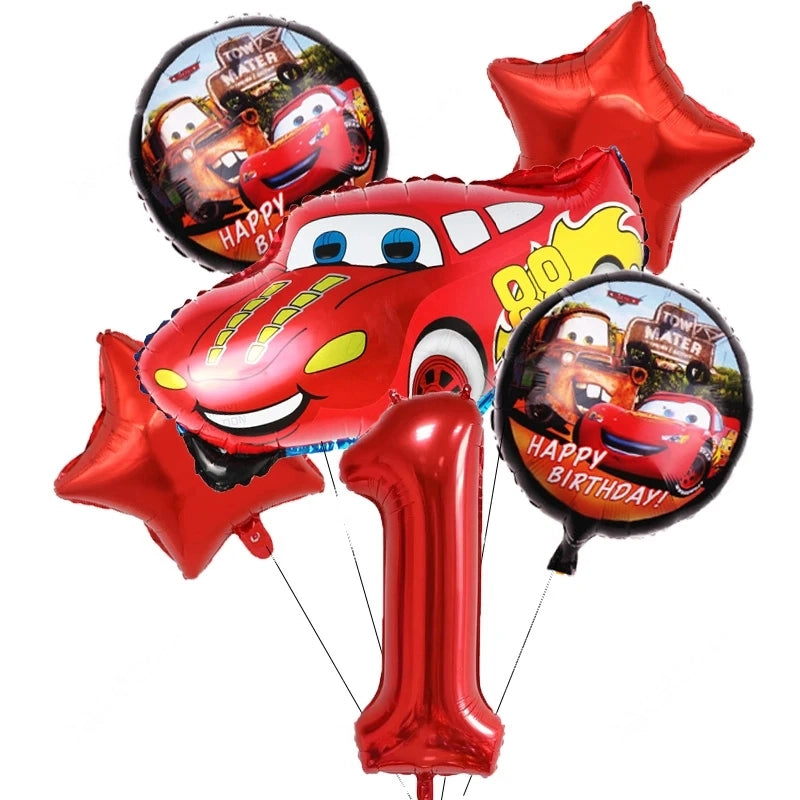 Ballon D'anniversaire Cars Flash McQueen - 25 modèles 6 ballons pour 1 an