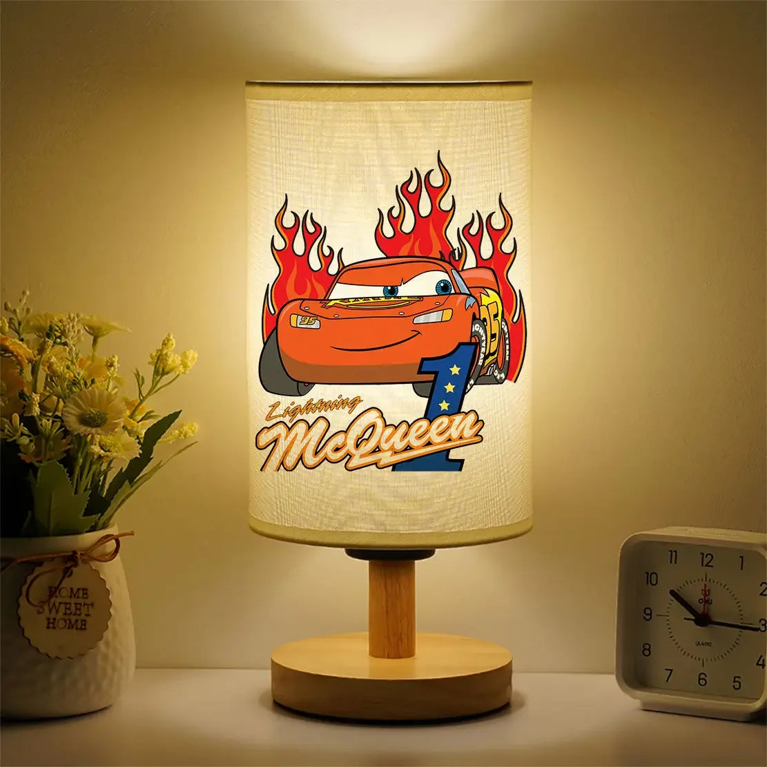 Lampe de Chevet Cars McQueen & Flammes