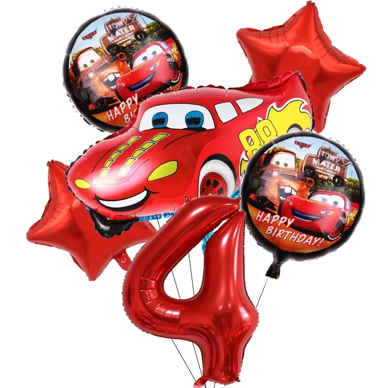 Ballon D'anniversaire Cars Flash McQueen - 25 modèles 6 ballons pour 4 ans