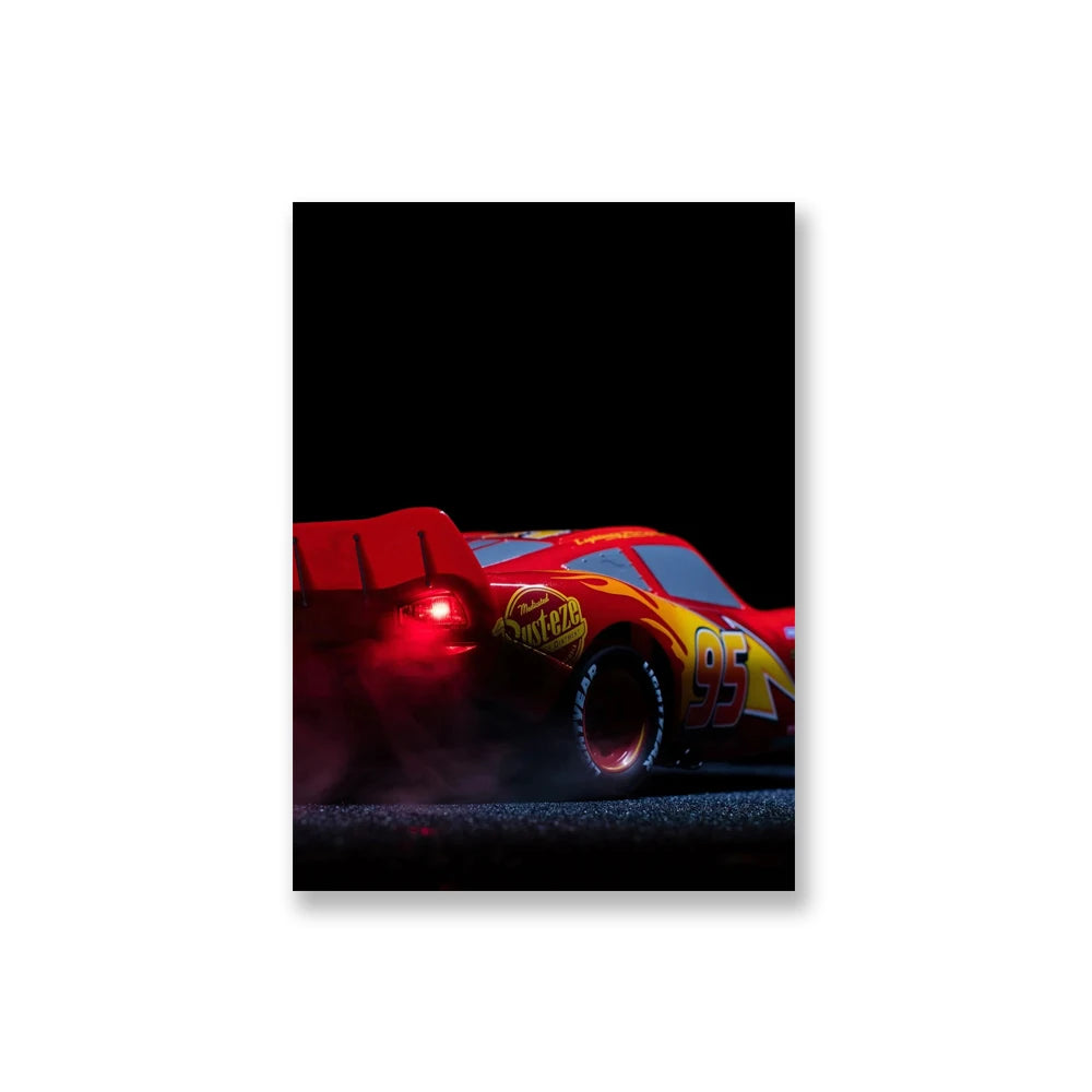 Poster Cars Flash McQueen Vue Trois Quart Arrière