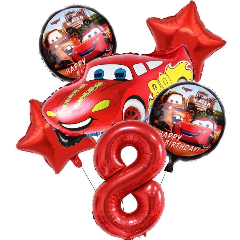 Ballon D'anniversaire Cars Flash McQueen - 25 modèles 6 ballons pour 8 ans