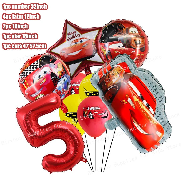 Kit Complet Anniversaire Cars Ballon 5 - 9 pièces