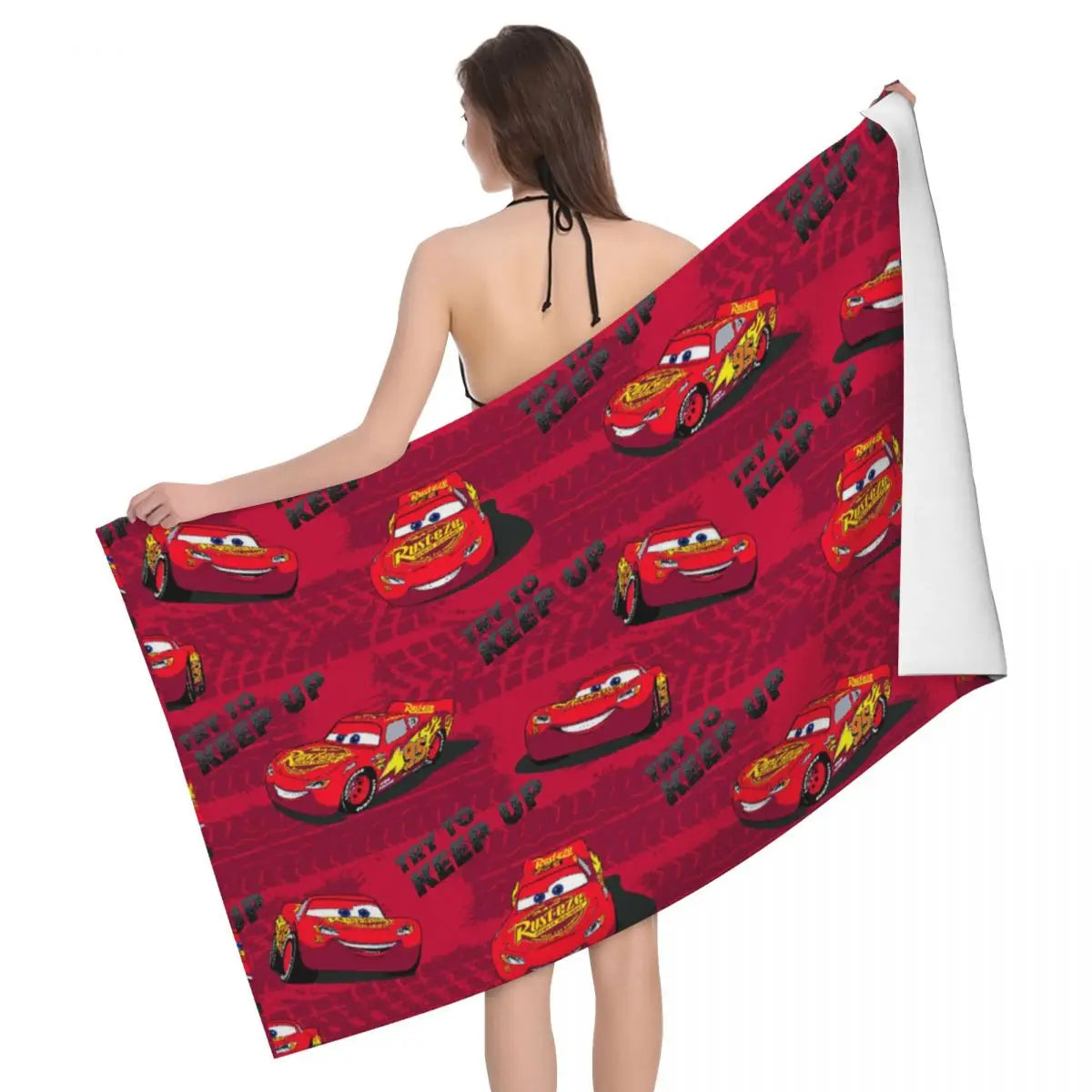 Serviette de Plage Cars McQueen Rouge 130x80cm