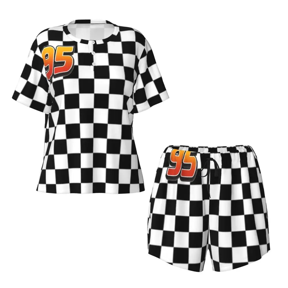 Pyjama Cars Femme - Drapeau de Course et Numéro 95