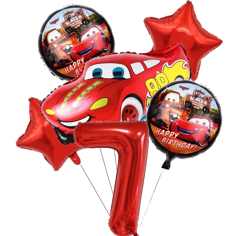 Ballon D'anniversaire Cars Flash McQueen - 25 modèles 6 ballons pour 7 ans