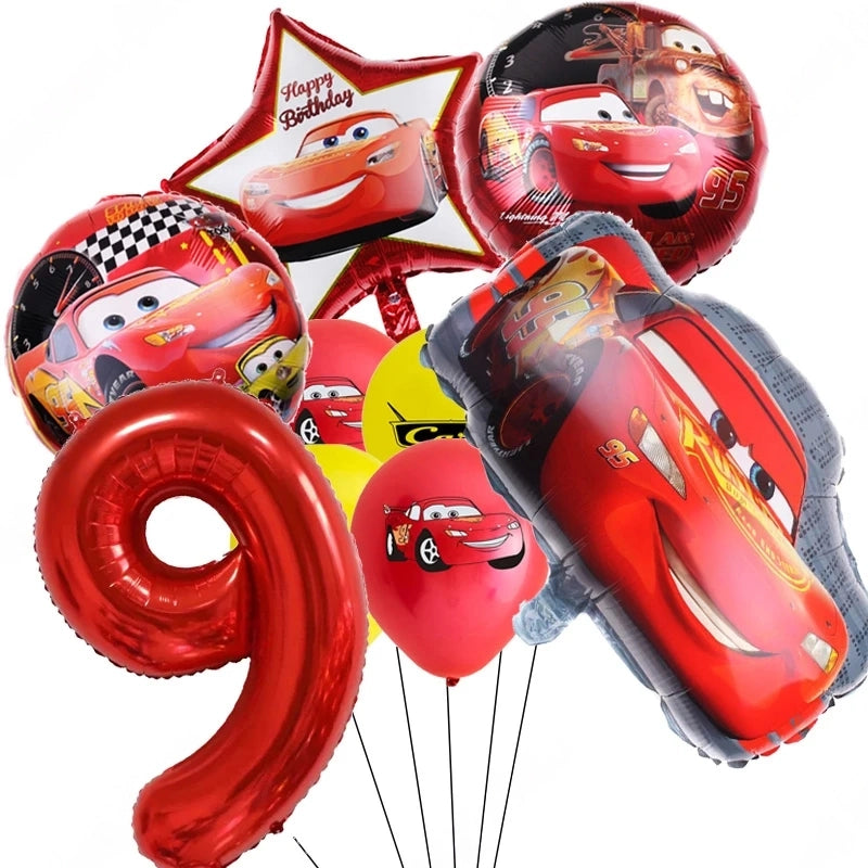 Ballon D'anniversaire Cars Flash McQueen - 25 modèles 9 ballons pour 9 ans